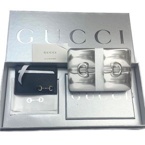 Gucci Horsebit Leather Card Case and Playing Cards Gift Set, New In Box!